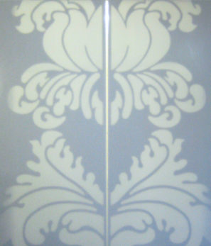 Bílé posuvné dveře se světelným ornamentem - umělý kámen LG Hi-Macs